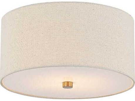 Justice Design Group Textile Classic 2-Light Off White Drum Flush Mount