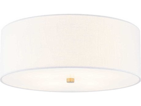 Justice Design Group Textile Classic 4-Light White Drum Flush Mount