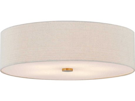 Justice Design Group Textile Classic 6-Light Off White Drum Flush Mount
