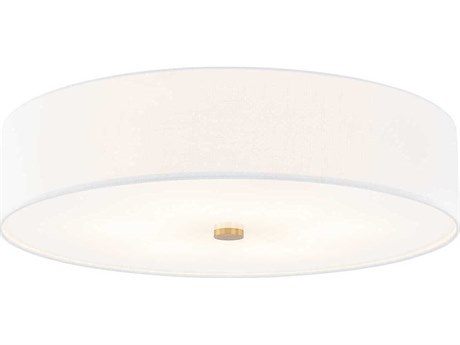 Justice Design Group Textile Classic 6-Light White Drum Flush Mount