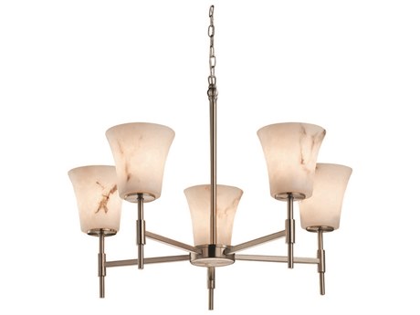 Justice Design Group Lumenaria 5-Light Silver Bell Chandelier