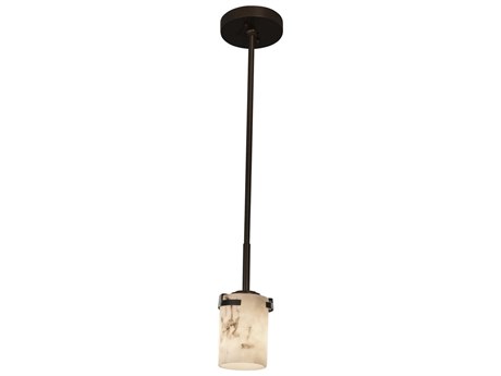Justice Design Group Lumenaria 1-Light Bronze Cylinder Mini Pendant