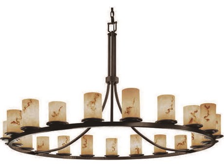 Justice Design Group Lumenaria 21-Light Bronze Cylinder Chandelier