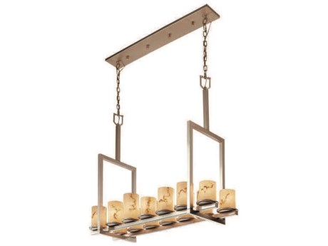 Justice Design Group Lumenaria 14-Light Nickel Cylinder Island Pendant