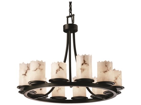 Justice Design Group Lumenaria 12-Light Black Cylinder Chandelier