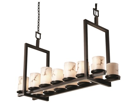 Justice Design Group Lumenaria 14-Light Black Cylinder Island Pendant