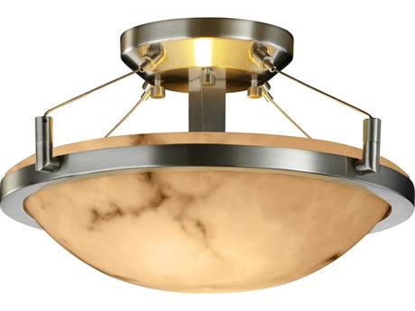 Justice Design Group Lumenaria 2-Light Nickel Bowl Semi Flush Mount