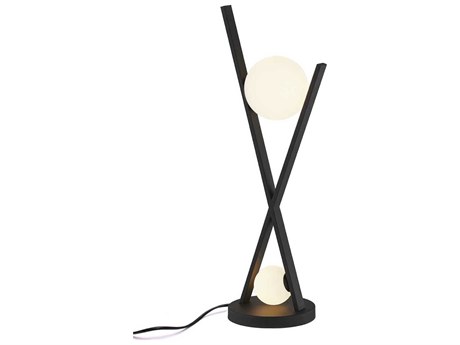Justice Design Group Fusion Stix Matte Black Glass LED Table Lamp