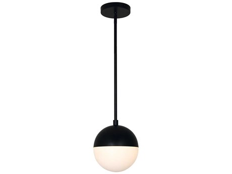 Justice Design Group Fusion 1-Light Black Glass LED Globe Mini Pendant