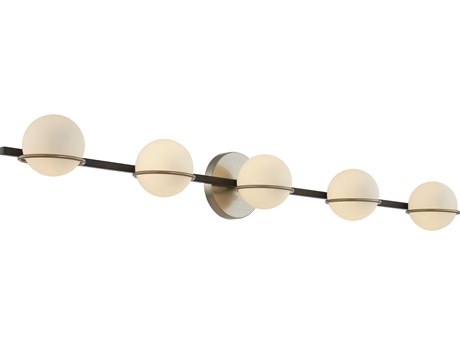 Justice Design Group Fusion 5-Light Black Glass LED Vanity Light