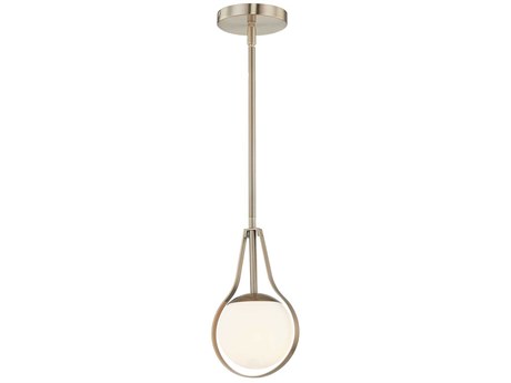 Justice Design Group Fusion 1-Light Brass Glass LED Globe Mini Pendant