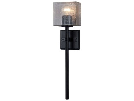 Justice Design Group Fusion 1-Light Black Glass Wall Sconce