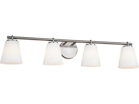 Justice Design Group Fusion 4-Light Brushed Nickel Glass Vanity Light