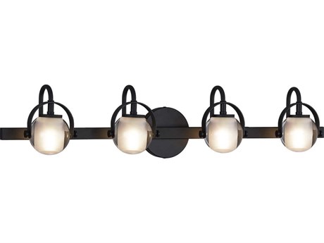 Justice Design Group Fusion 4-Light Black Glass Vanity Light