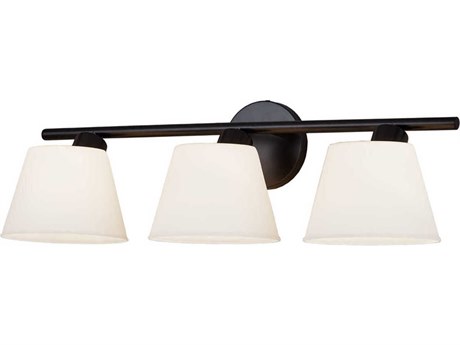 Justice Design Group Fusion 3-Light Matte Black Glass Vanity Light