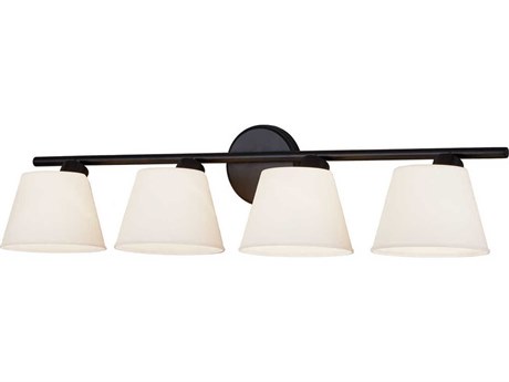 Justice Design Group Fusion 4-Light Matte Black Glass Vanity Light