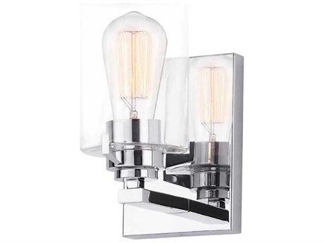 Justice Design Group Fusion 1-Light Polished Chrome Glass Wall Sconce