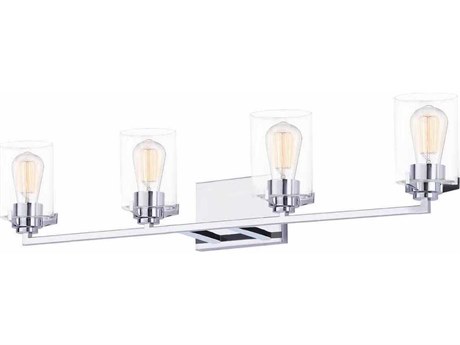 Justice Design Group Fusion 4-Light Polished Chrome Glass Vanity Light