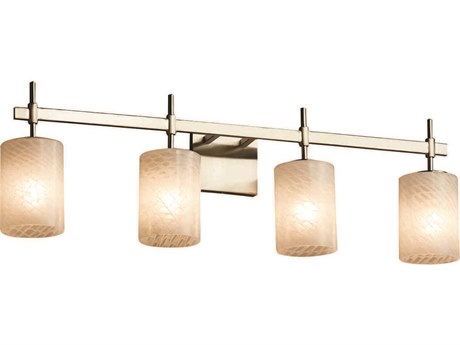Justice Design Group Fusion 4-Light Nickel Glass Vanity Light