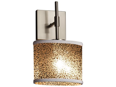 Justice Design Group Fusion 1-Light Nickel Glass Wall Sconce