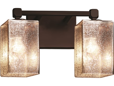 Justice Design Group Fusion 2-Light Bronze Glass Vanity Light