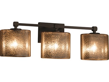 Justice Design Group Fusion 3-Light Bronze Glass Vanity Light
