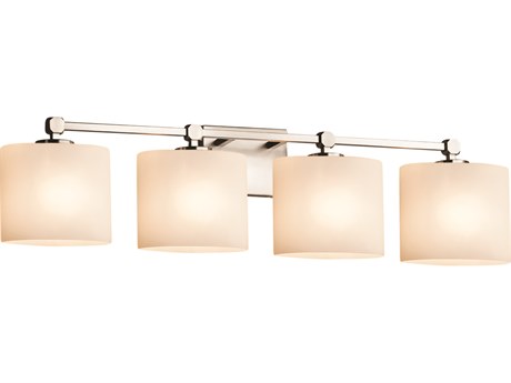 Justice Design Group Fusion 4-Light Nickel Glass Vanity Light