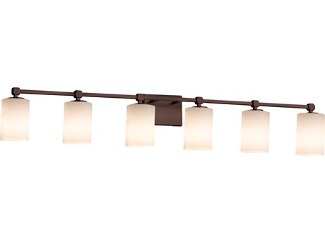 Justice Design Group Fusion 6-Light Bronze Glass Vanity Light