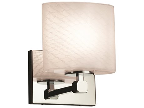 Justice Design Group Fusion 1-Light Nickel Glass Wall Sconce
