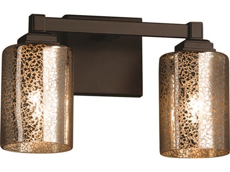 Justice Design Group Fusion 2-Light Bronze Glass Vanity Light