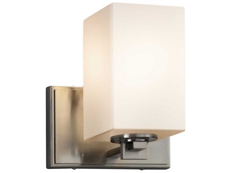 Justice Design Group Fusion 1-Light Nickel Glass Wall Sconce