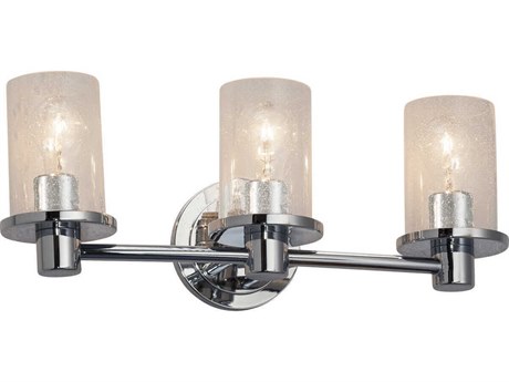 Justice Design Group Fusion 3-Light Chrome Glass Vanity Light