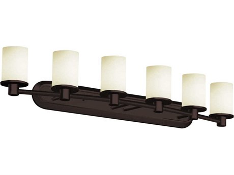 Justice Design Group Fusion 6-Light Bronze Glass Vanity Light