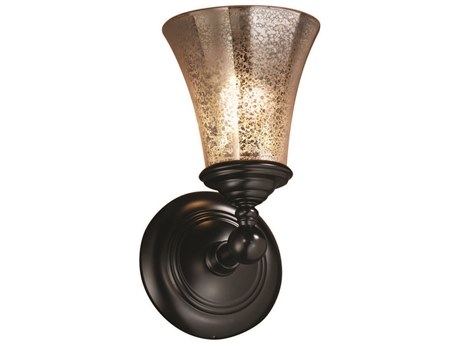 Justice Design Group Fusion 1-Light Black Glass Wall Sconce