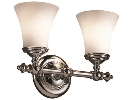 Justice Design Group Fusion 2-Light Nickel Glass Vanity Light