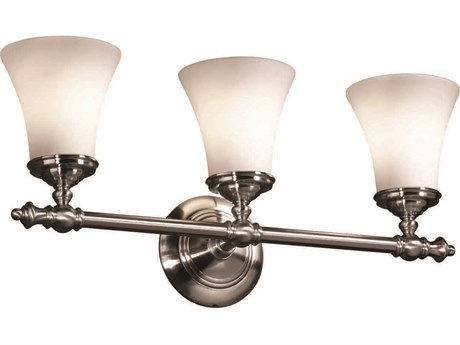 Justice Design Group Fusion 3-Light Nickel Glass Vanity Light