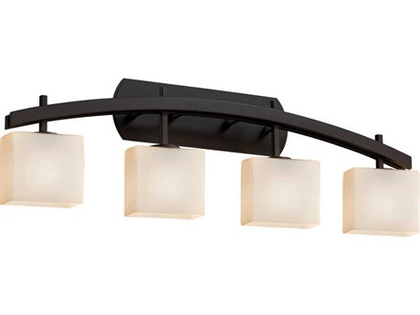 Justice Design Group Fusion 4-Light Black Glass Vanity Light