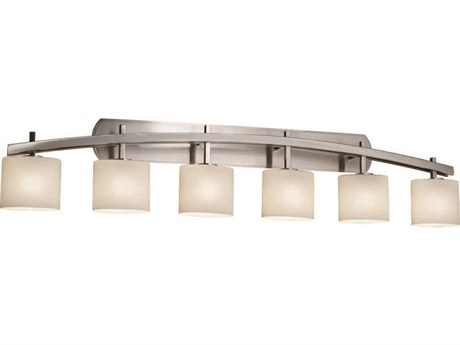 Justice Design Group Fusion 6-Light Nickel Glass Vanity Light
