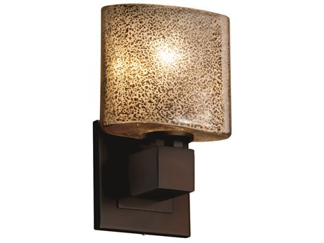 Justice Design Group Fusion 1-Light Bronze Glass Wall Sconce