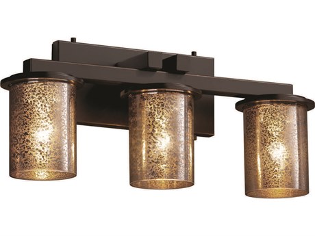 Justice Design Group Fusion 3-Light Bronze Glass Vanity Light