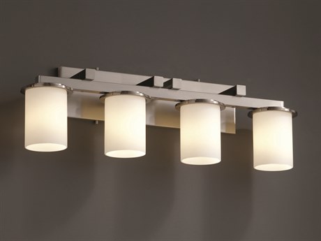 Justice Design Group Fusion 4-Light Nickel Glass Vanity Light