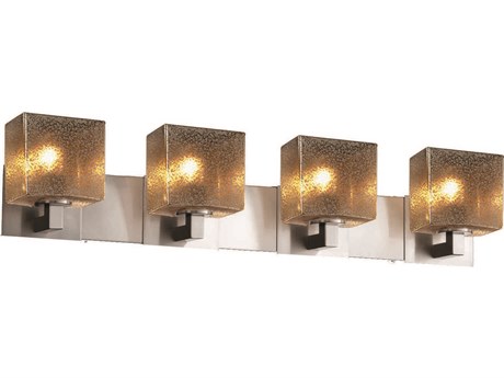 Justice Design Group Fusion 4-Light Chrome Glass Vanity Light