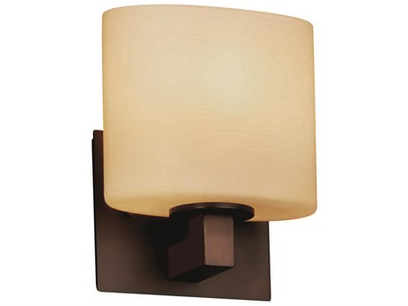 Justice Design Group Fusion 1-Light Bronze Glass Wall Sconce
