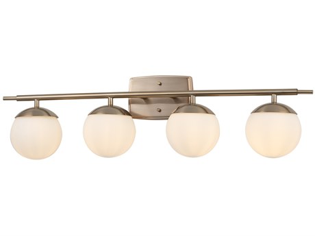 Justice Design Group Fusion 4-Light Brass Glass Vanity Light