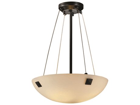 Justice Design Group Fusion 3-Light Bronze Glass Bowl Pendant