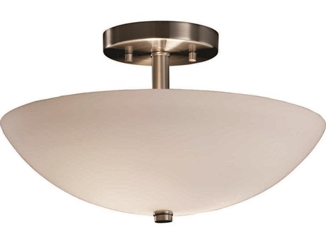 Justice Design Group Fusion 2-Light Bronze Glass Bowl Round Semi Flush Mount