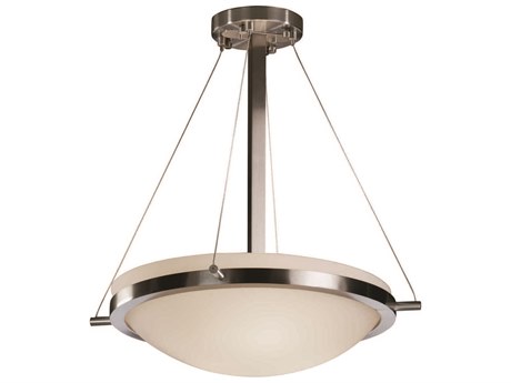 Justice Design Group Fusion 3-Light Nickel Glass Bowl Pendant