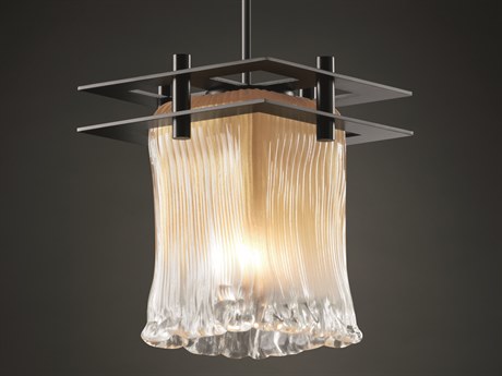 Justice Design Group Veneto Luce 1-Light Bronze Glass Mini Pendant