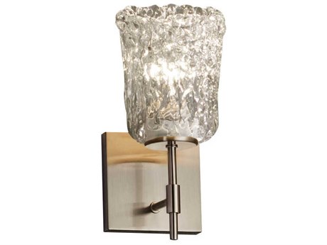 Justice Design Group Veneto Luce 1-Light Nickel Glass Wall Sconce