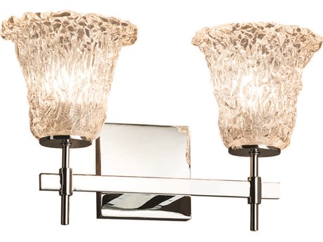Justice Design Group Veneto Luce 2-Light Chrome Glass Vanity Light